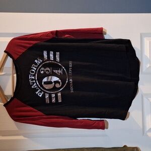 Harry Potter Platform 9 3/4 Hogwarts Express Raglan T Shirt XL